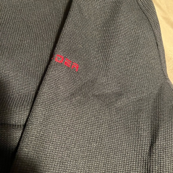 Spyder Black Quarter Zip with Red Details Size Medium - Picture 2 of 6